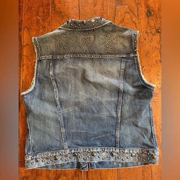 DENIM & SUPPLY RALPH LAUREN Relaxed Trucker Distressed Denim vest size L - Picture 13 of 13